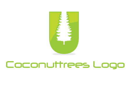 Tree in the letter u logo