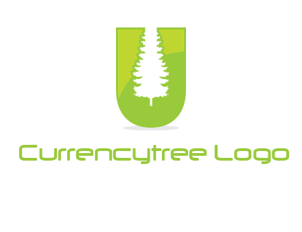 Tree in the letter u logo