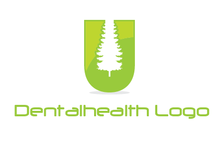 Tree in the letter u logo