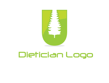 Tree in the letter u logo