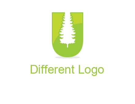 Tree in the letter u logo