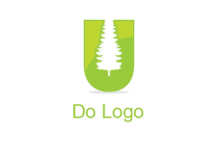 Tree in the letter u logo
