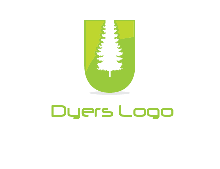 Tree in the letter u logo
