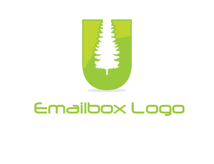 Tree in the letter u logo