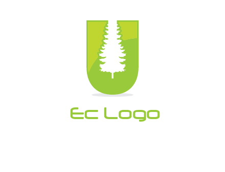 Tree in the letter u logo