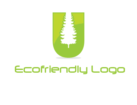 Tree in the letter u logo