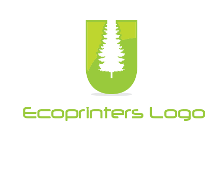 Tree in the letter u logo
