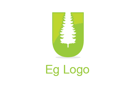 Tree in the letter u logo