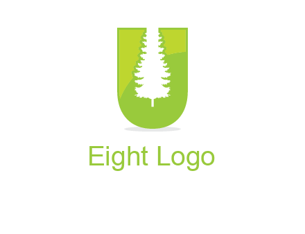 Tree in the letter u logo