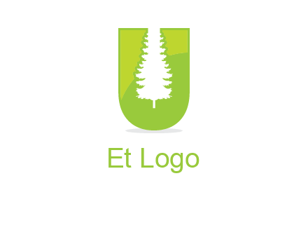 Tree in the letter u logo