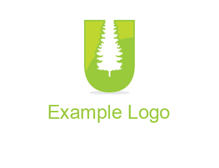 Tree in the letter u logo