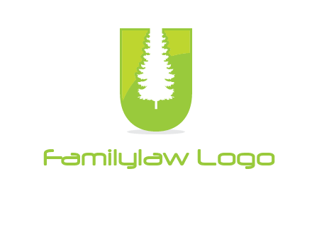 Tree in the letter u logo
