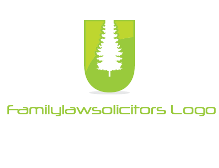Tree in the letter u logo