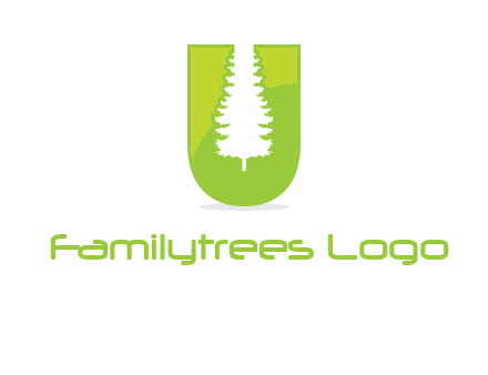 Tree in the letter u logo