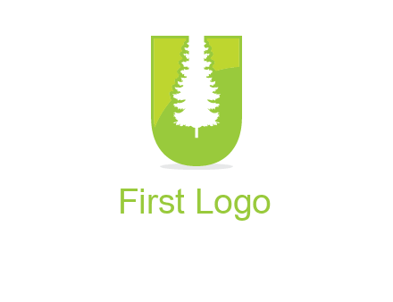 Tree in the letter u logo