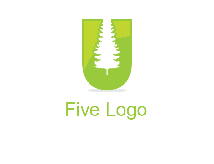 Tree in the letter u logo