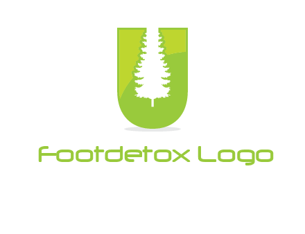 Tree in the letter u logo