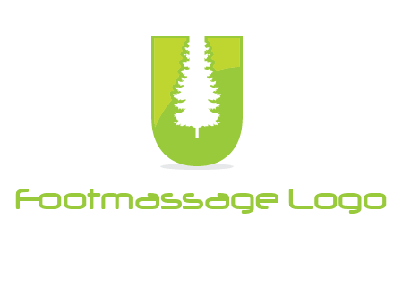 Tree in the letter u logo