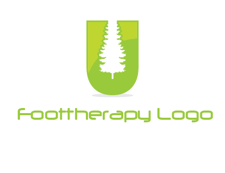 Tree in the letter u logo
