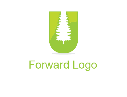 Tree in the letter u logo