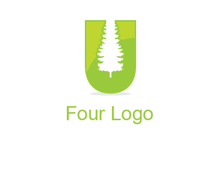 Tree in the letter u logo