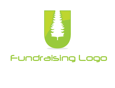 Tree in the letter u logo