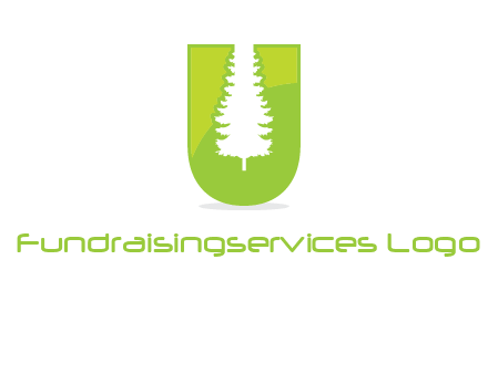 Tree in the letter u logo