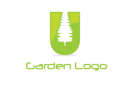 Tree in the letter u logo