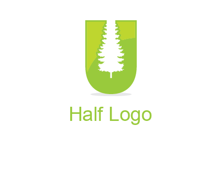 Tree in the letter u logo