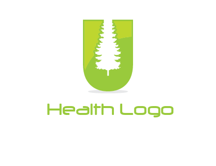 Tree in the letter u logo
