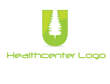 Tree in the letter u logo