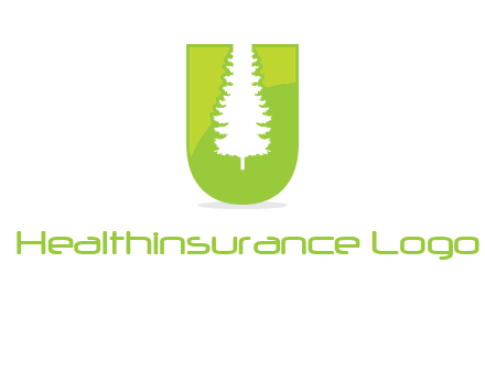 Tree in the letter u logo