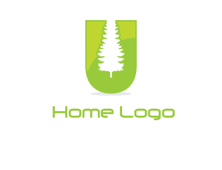 Tree in the letter u logo