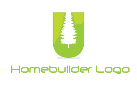 Tree in the letter u logo