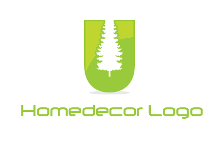Tree in the letter u logo