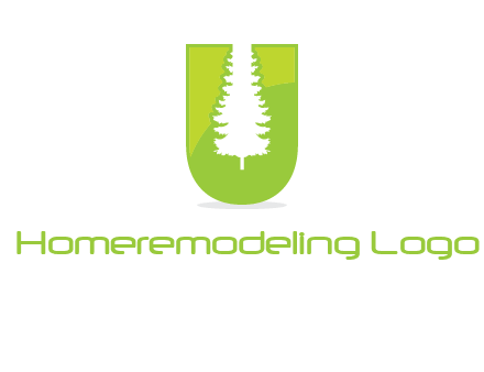 Tree in the letter u logo
