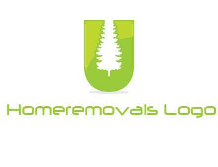 Tree in the letter u logo