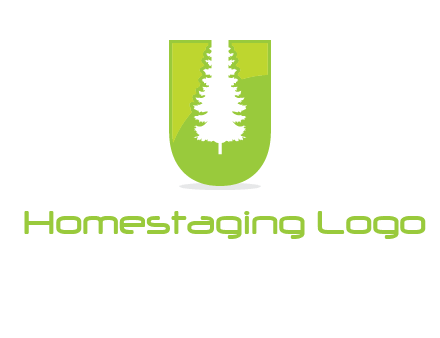 Tree in the letter u logo