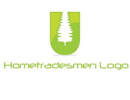 Tree in the letter u logo