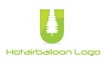 Tree in the letter u logo