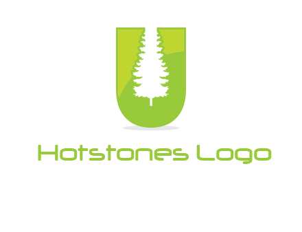 Tree in the letter u logo