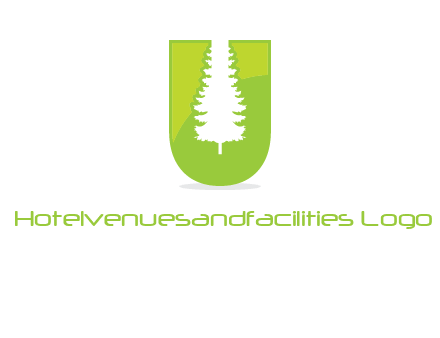 Tree in the letter u logo