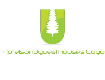 Tree in the letter u logo