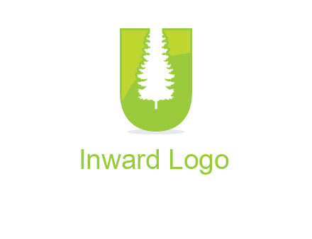 Tree in the letter u logo