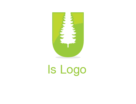 Tree in the letter u logo
