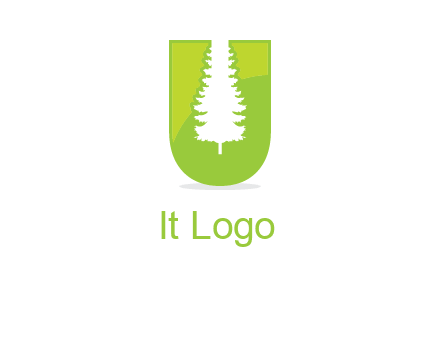 Tree in the letter u logo
