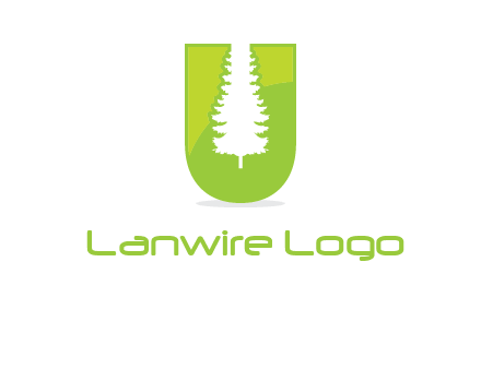 Tree in the letter u logo