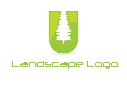 Tree in the letter u logo