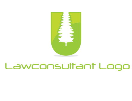 Tree in the letter u logo