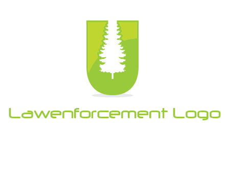 Tree in the letter u logo